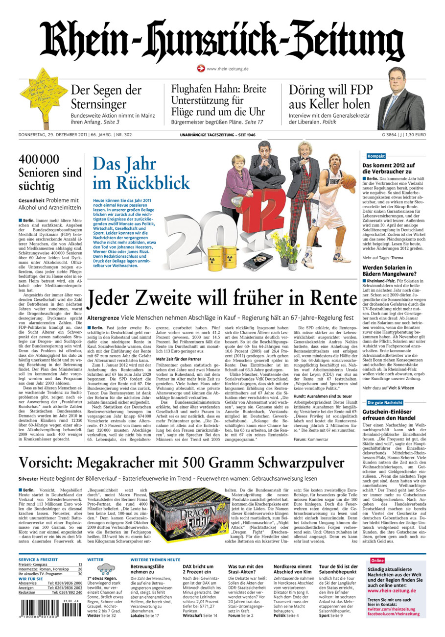 Rhein-Hunsrück-Zeitung vom Donnerstag, 29.12.2011