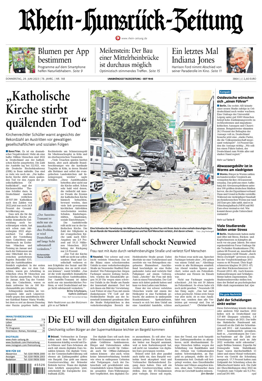 Rhein-Hunsrück-Zeitung vom Donnerstag, 29.06.2023