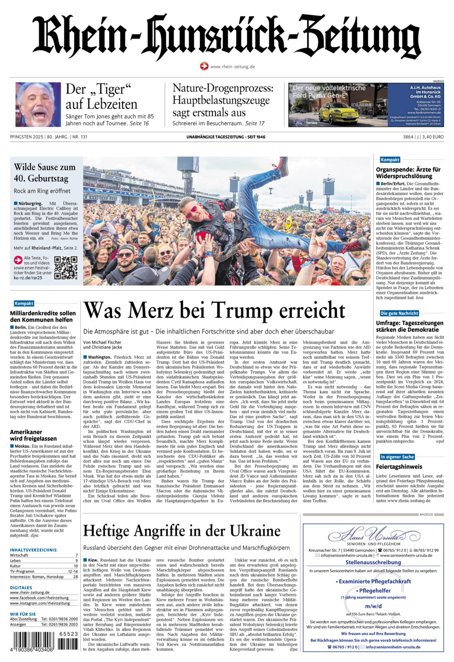 Rhein-Hunsrück-Zeitung vom Samstag, 07.06.2025