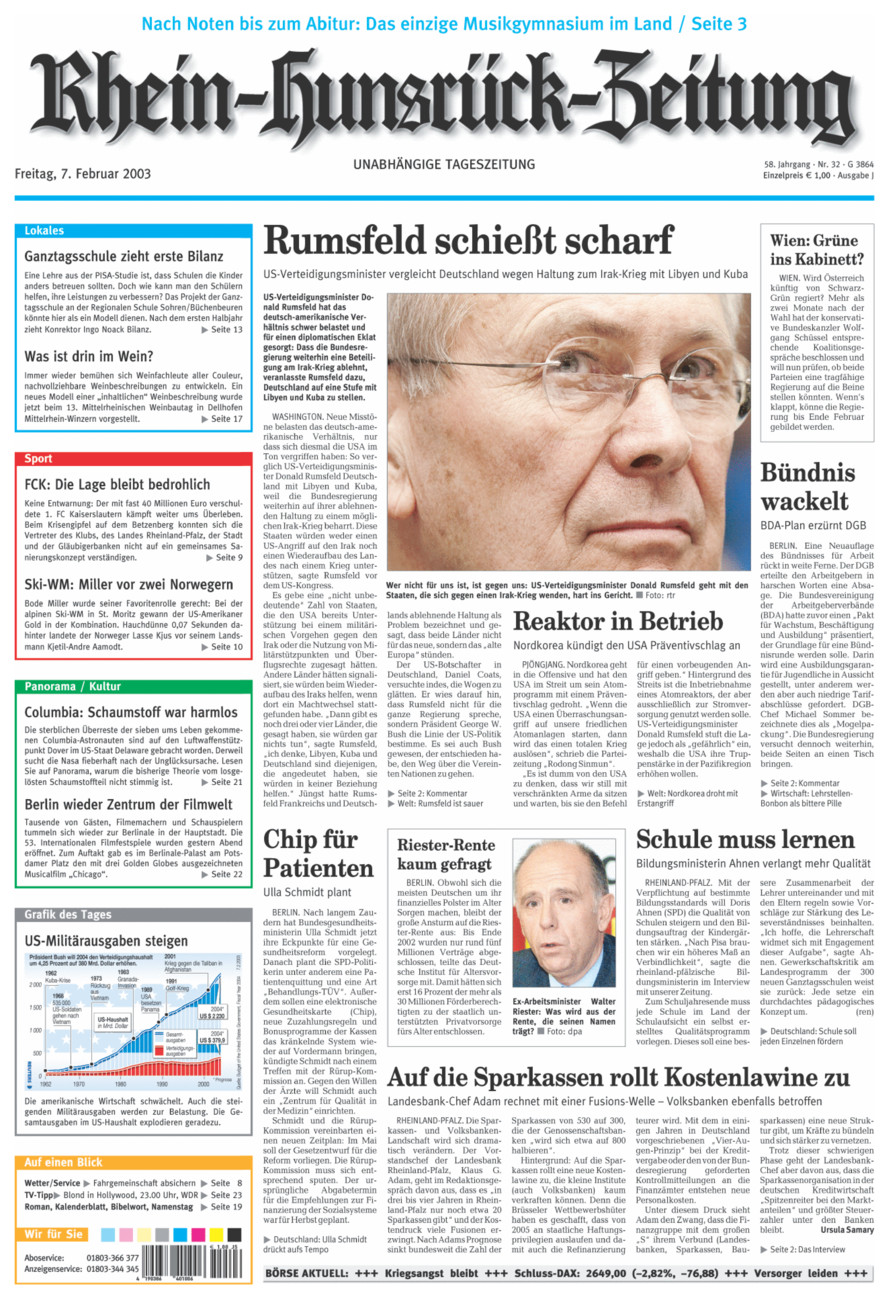Rhein-Hunsrück-Zeitung vom Freitag, 07.02.2003