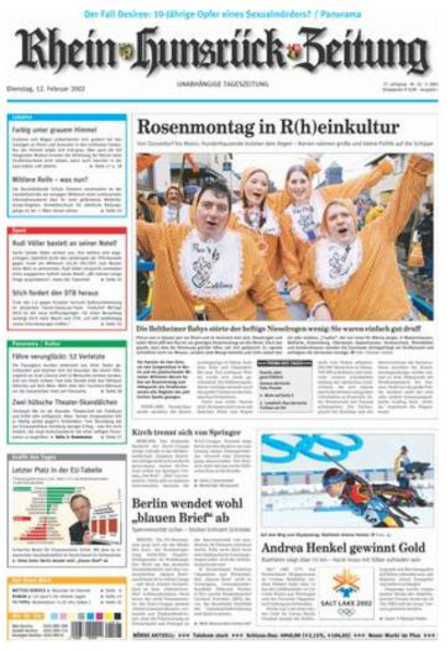 Rhein-Hunsrück-Zeitung vom Dienstag, 12.02.2002