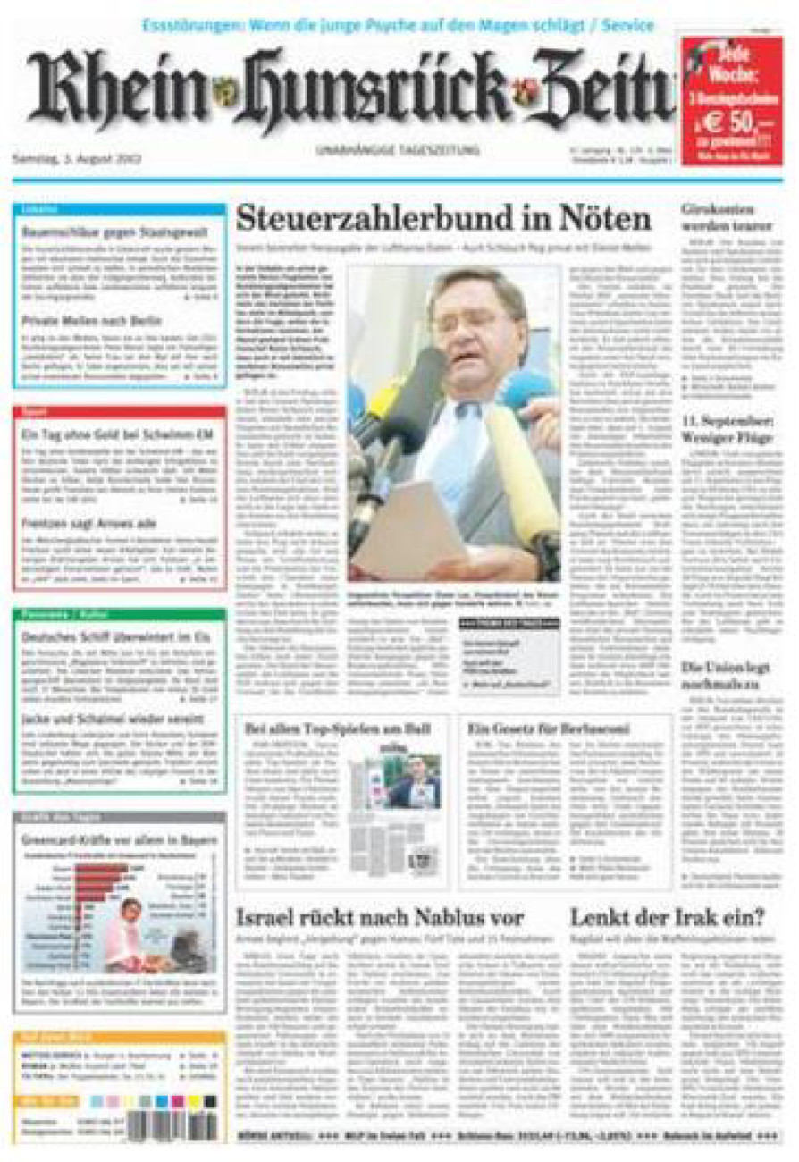 Rhein-Hunsrück-Zeitung vom Samstag, 03.08.2002