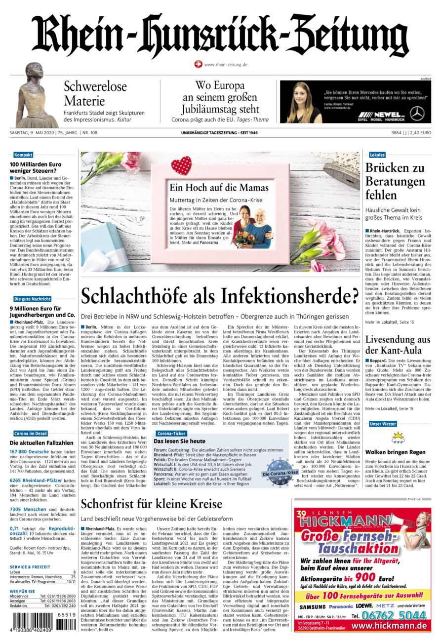 Rhein-Hunsrück-Zeitung vom Samstag, 09.05.2020