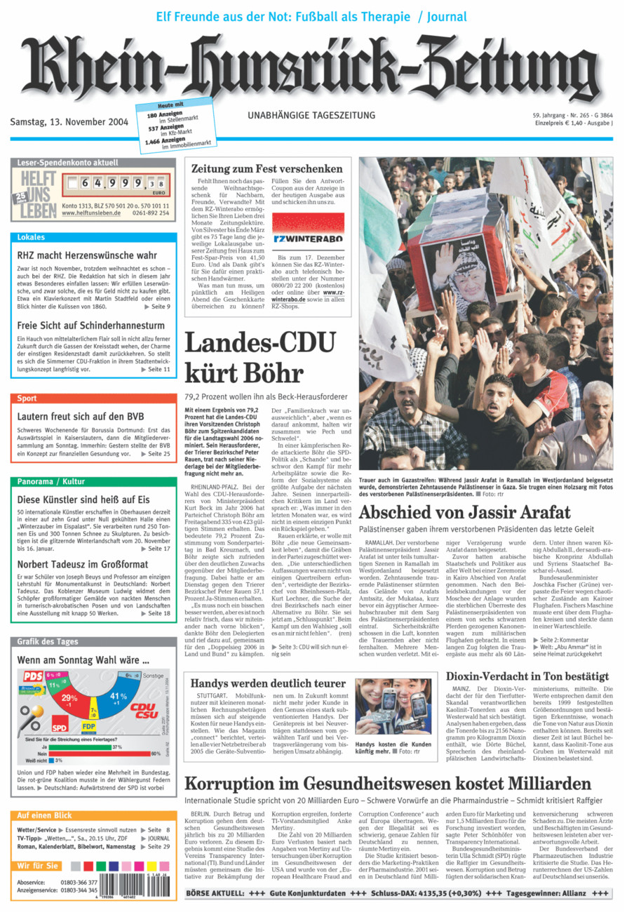Rhein-Hunsrück-Zeitung vom Samstag, 13.11.2004