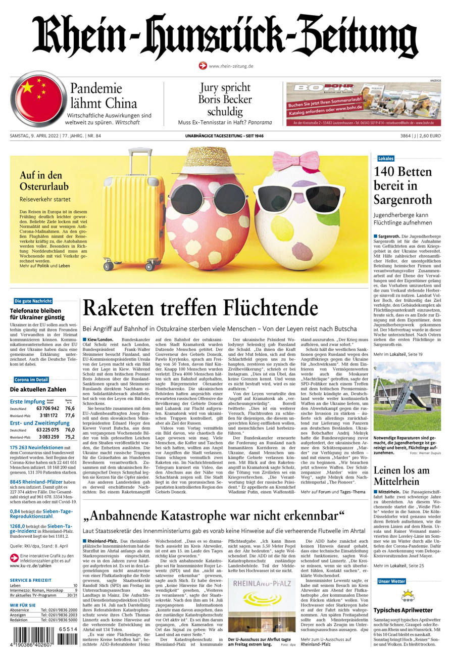 Rhein-Hunsrück-Zeitung vom Samstag, 09.04.2022