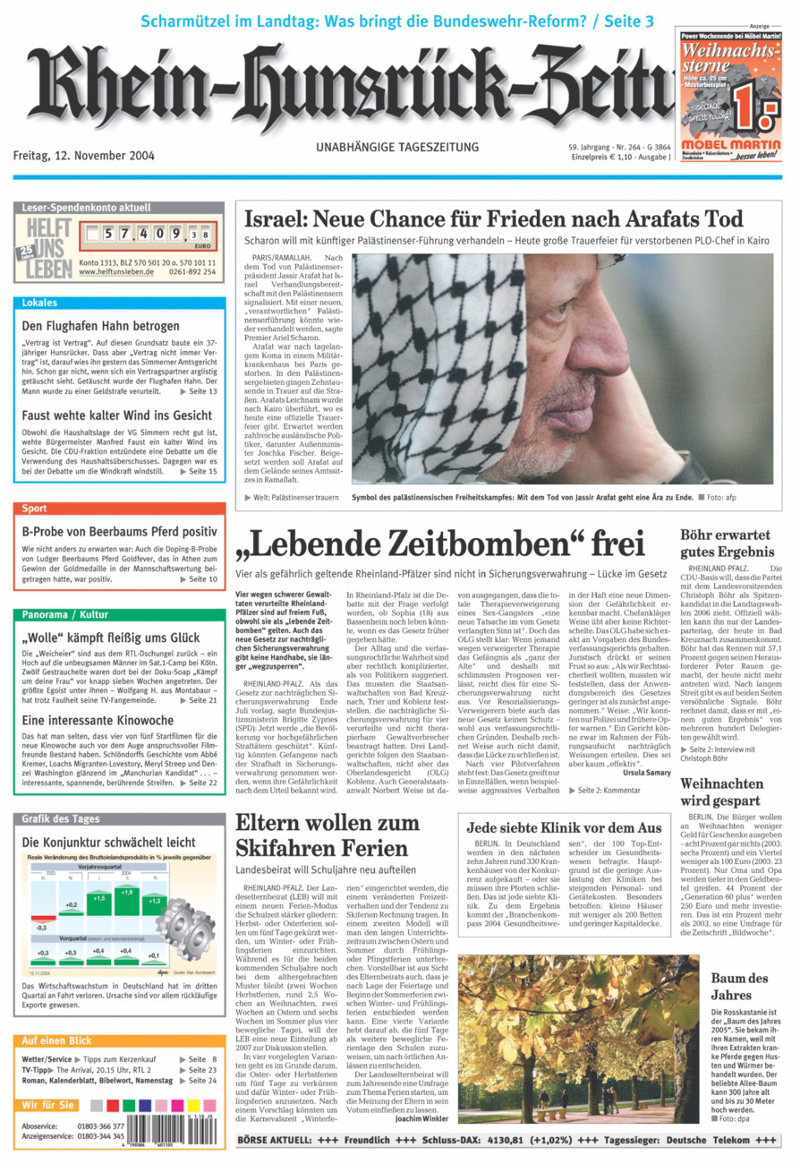 Rhein-Hunsrück-Zeitung vom Freitag, 12.11.2004