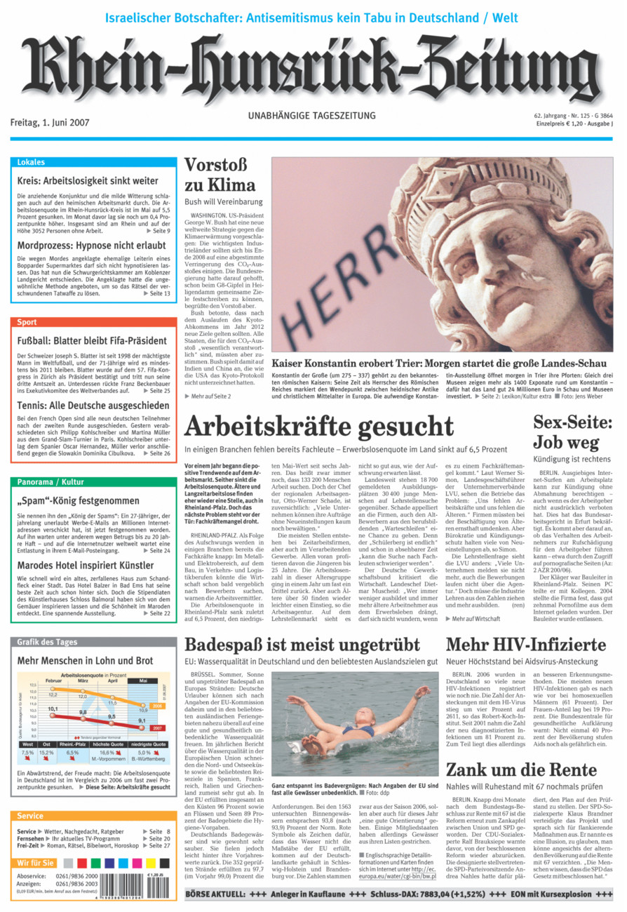 Rhein-Hunsrück-Zeitung vom Freitag, 01.06.2007