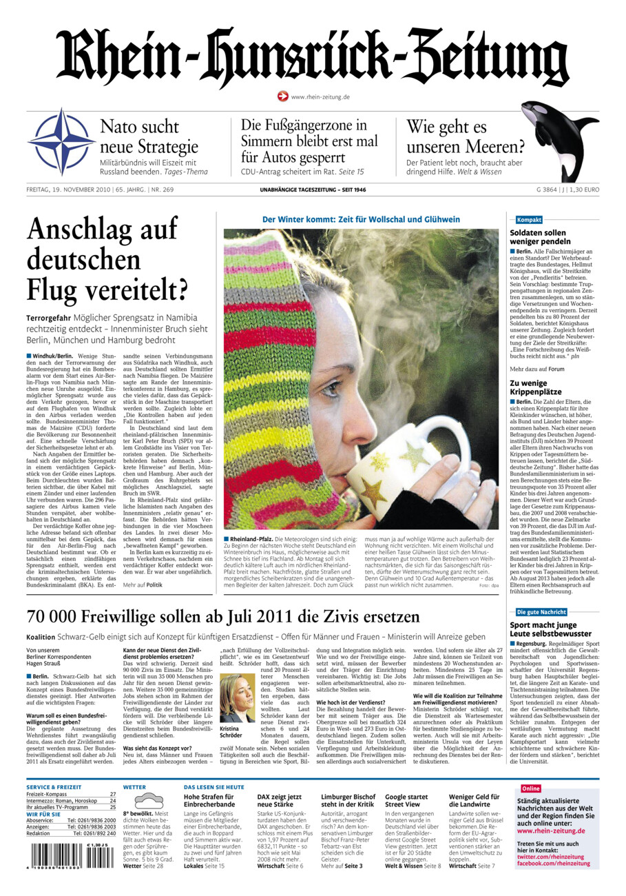 Rhein-Hunsrück-Zeitung vom Freitag, 19.11.2010