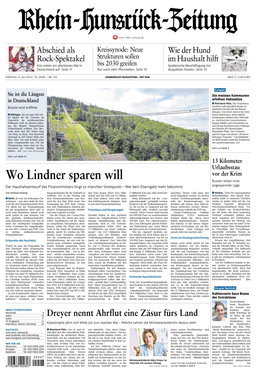 Rhein-Hunsrück-Zeitung vom Dienstag, 04.07.2023