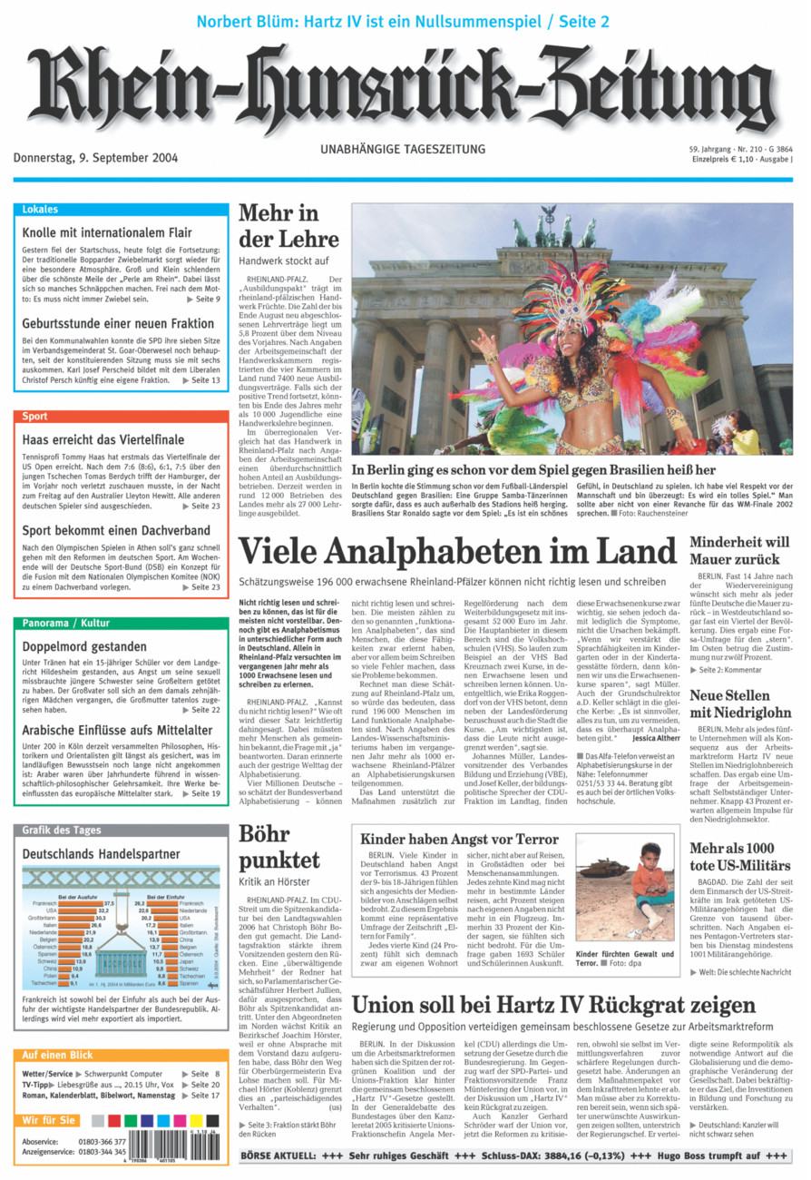 Rhein-Hunsrück-Zeitung vom Donnerstag, 09.09.2004