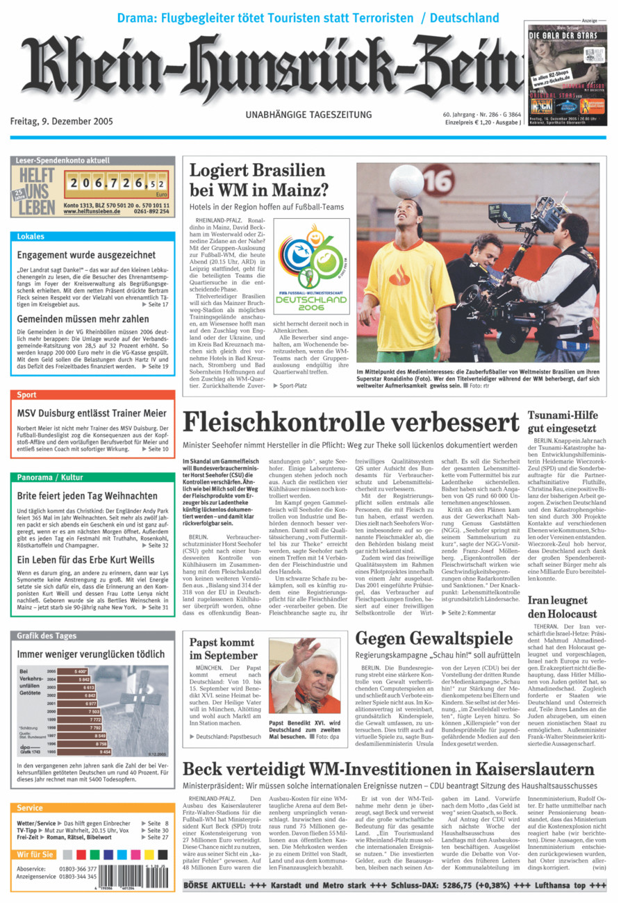 Rhein-Hunsrück-Zeitung vom Freitag, 09.12.2005