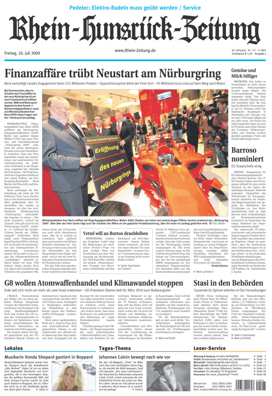 Rhein-Hunsrück-Zeitung vom Freitag, 10.07.2009