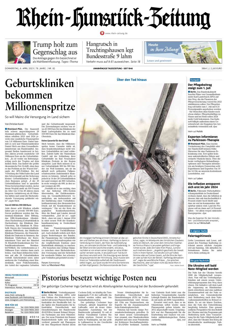 Rhein-Hunsrück-Zeitung vom Donnerstag, 06.04.2023