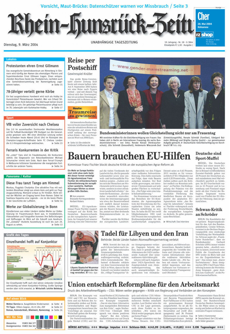 Rhein-Hunsrück-Zeitung vom Dienstag, 09.03.2004