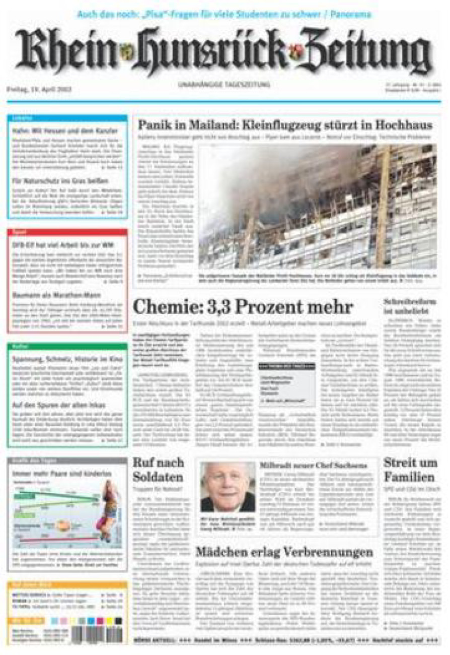 Rhein-Hunsrück-Zeitung vom Freitag, 19.04.2002