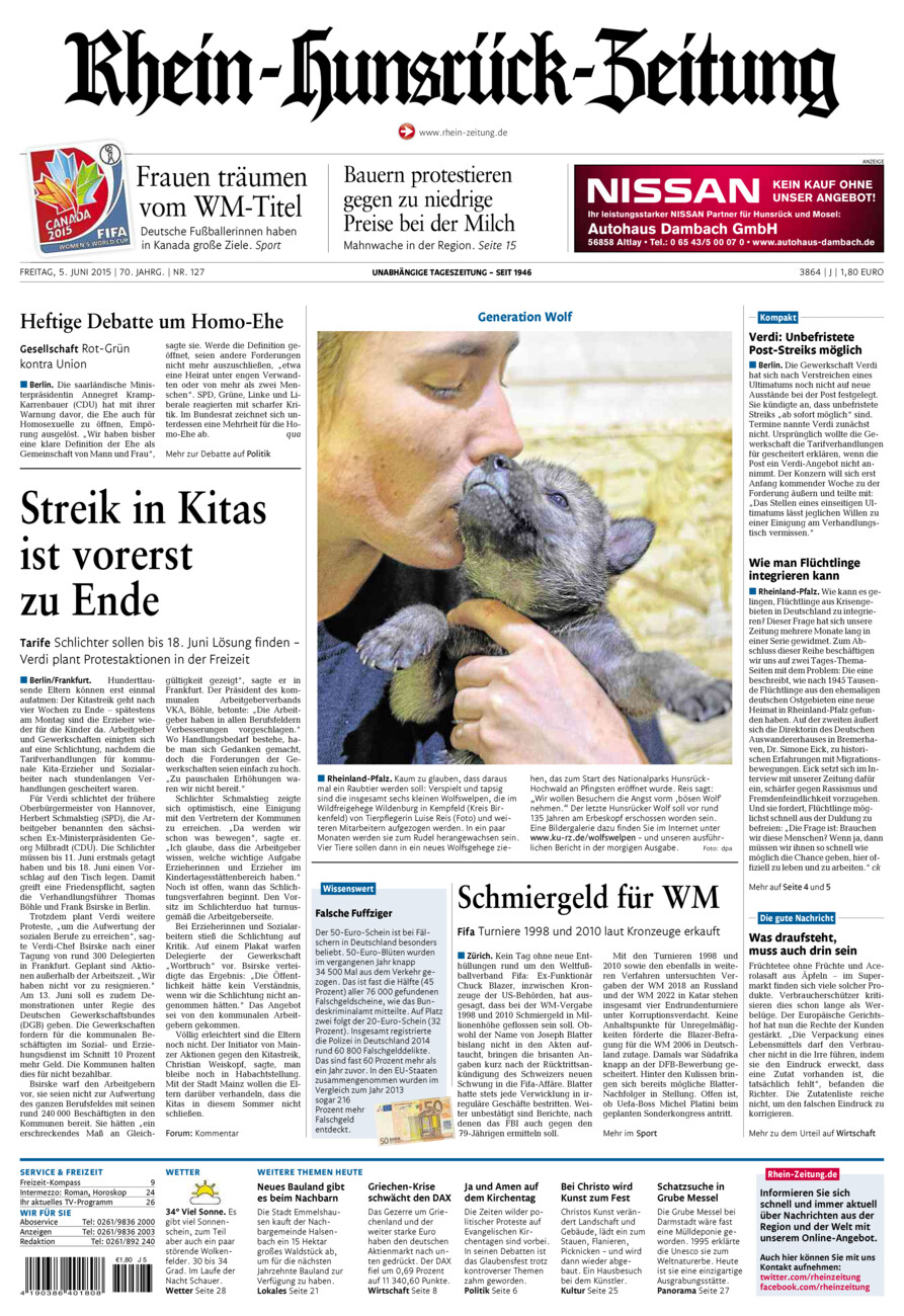 Rhein-Hunsrück-Zeitung vom Freitag, 05.06.2015