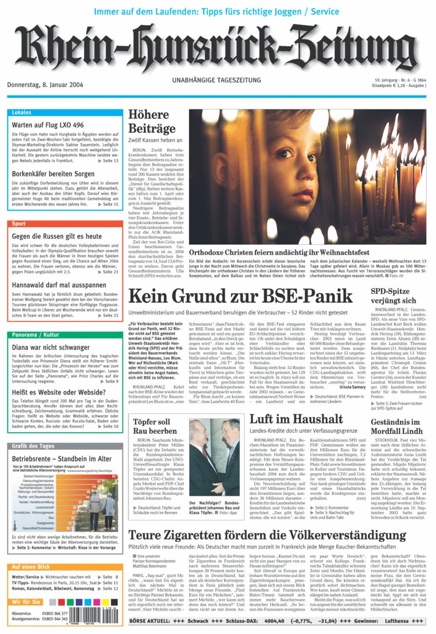 Rhein-Hunsrück-Zeitung vom Donnerstag, 08.01.2004
