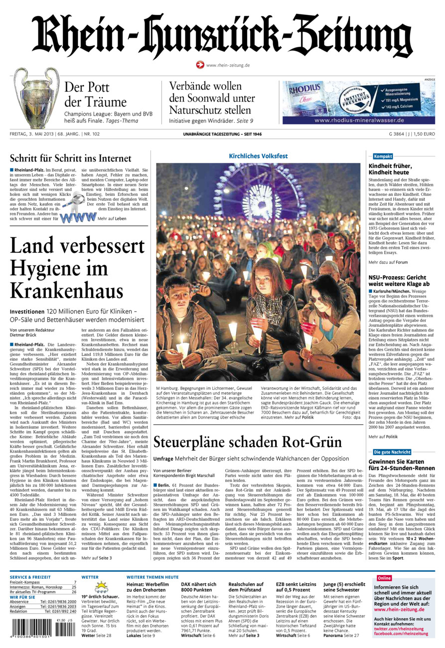 Rhein-Hunsrück-Zeitung vom Freitag, 03.05.2013