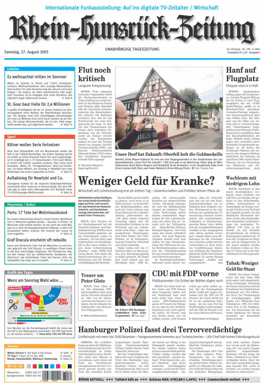 Rhein-Hunsrück-Zeitung vom Samstag, 27.08.2005