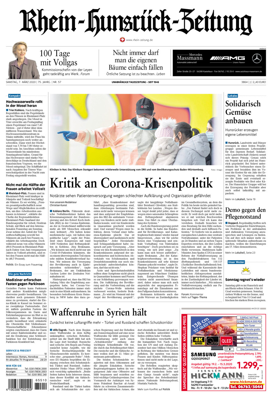 Rhein-Hunsrück-Zeitung vom Samstag, 07.03.2020