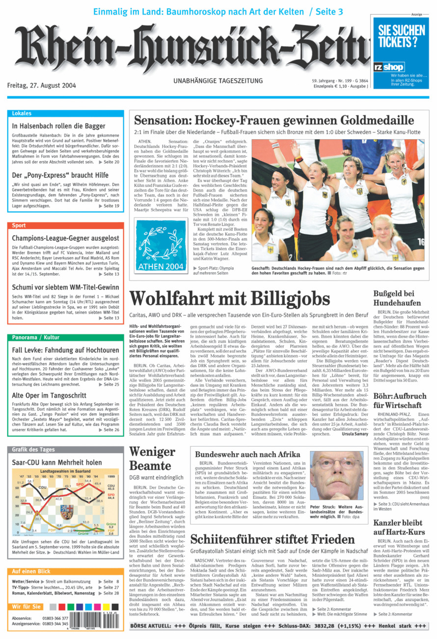 Rhein-Hunsrück-Zeitung vom Freitag, 27.08.2004