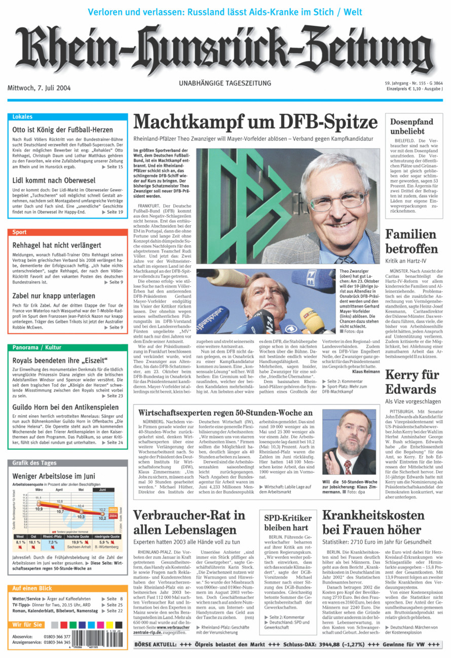 Rhein-Hunsrück-Zeitung vom Mittwoch, 07.07.2004