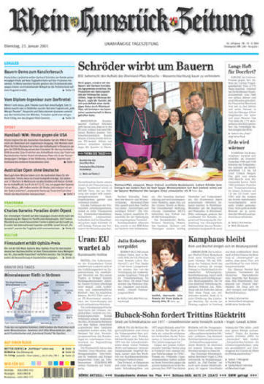 Rhein-Hunsrück-Zeitung vom Dienstag, 23.01.2001