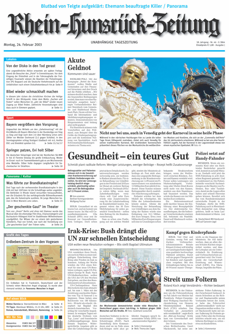 Rhein-Hunsrück-Zeitung vom Montag, 24.02.2003