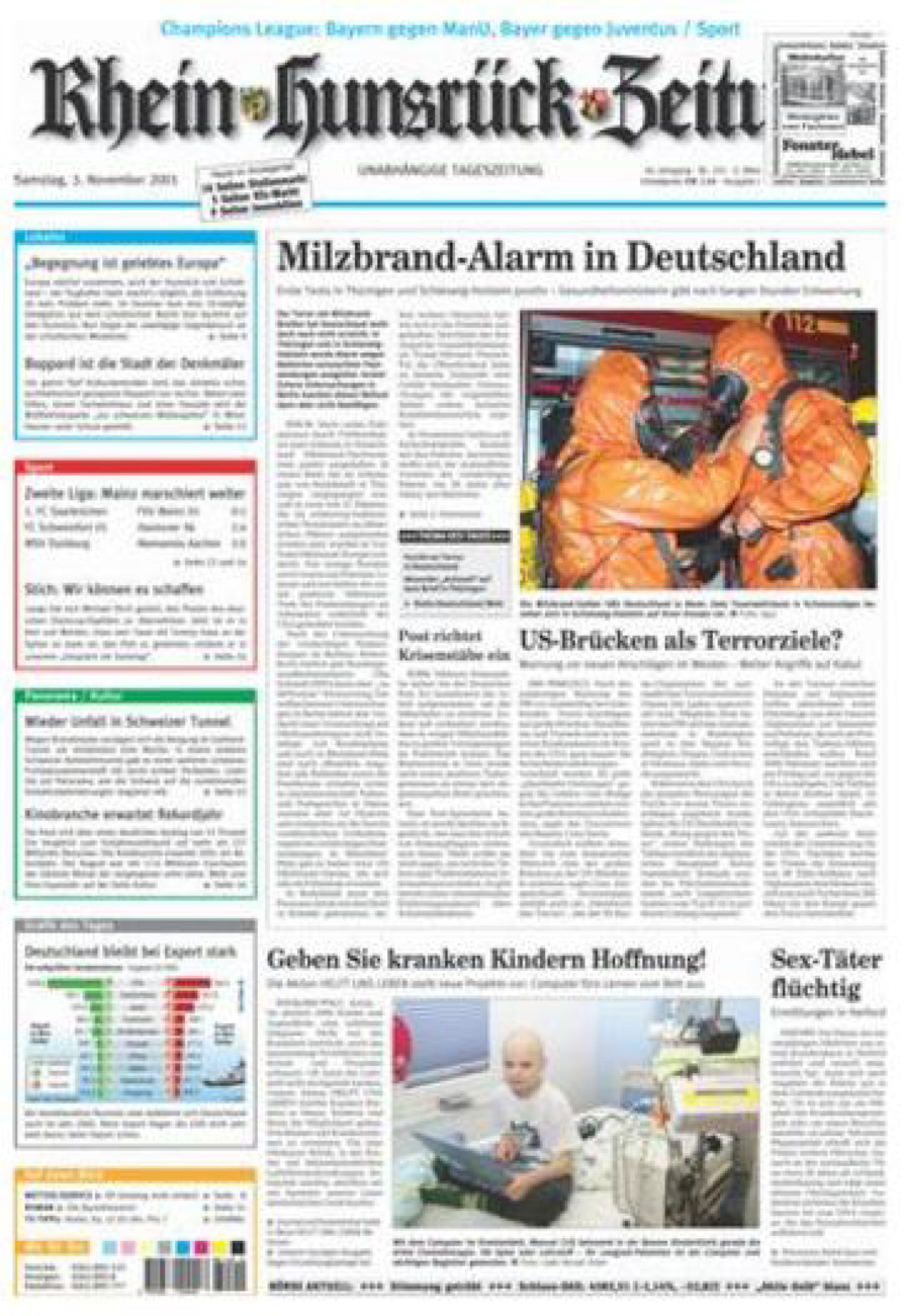 Rhein-Hunsrück-Zeitung vom Samstag, 03.11.2001