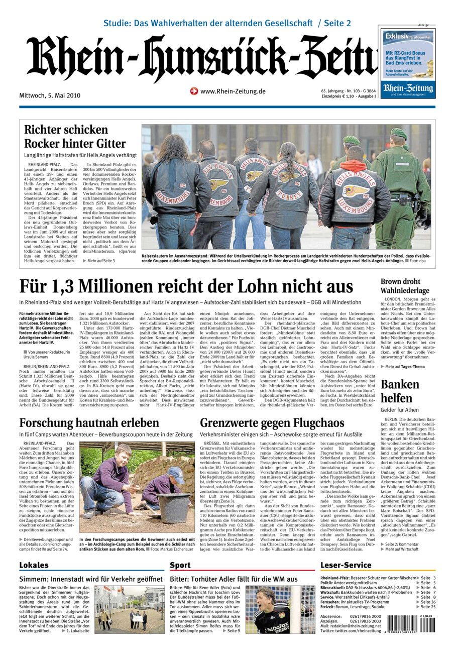 Rhein-Hunsrück-Zeitung vom Mittwoch, 05.05.2010