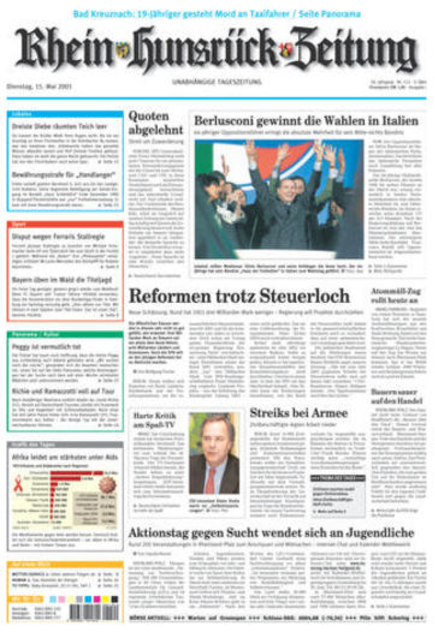 Rhein-Hunsrück-Zeitung vom Dienstag, 15.05.2001