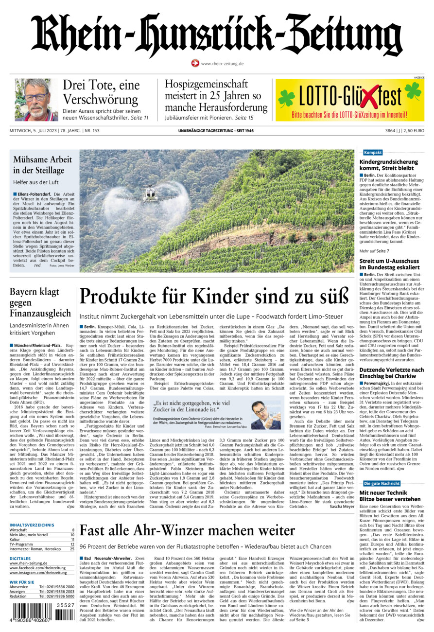 Rhein-Hunsrück-Zeitung vom Mittwoch, 05.07.2023