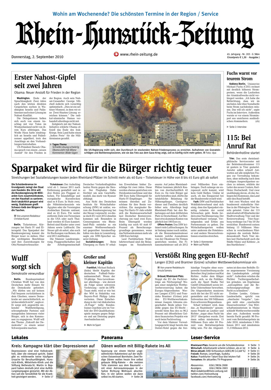 Rhein-Hunsrück-Zeitung vom Donnerstag, 02.09.2010