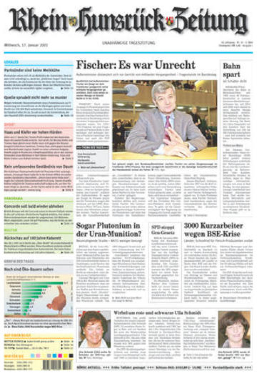 Rhein-Hunsrück-Zeitung vom Mittwoch, 17.01.2001