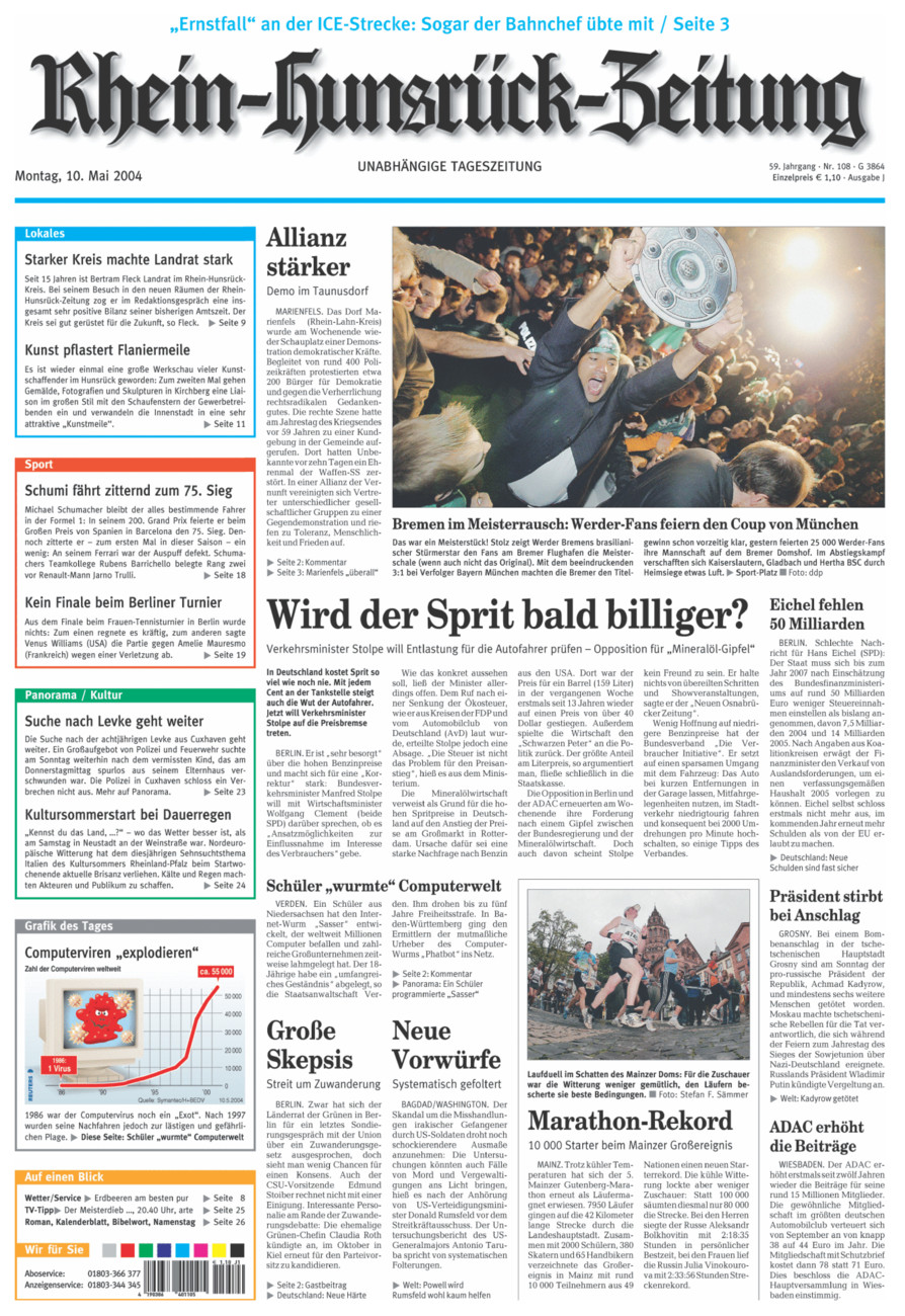 Rhein-Hunsrück-Zeitung vom Montag, 10.05.2004