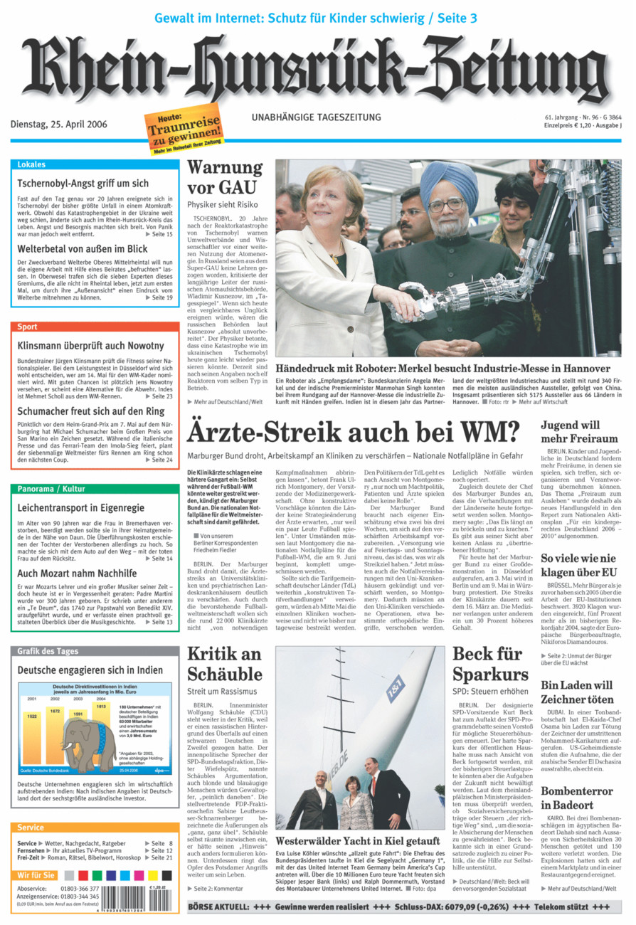 Rhein-Hunsrück-Zeitung vom Dienstag, 25.04.2006