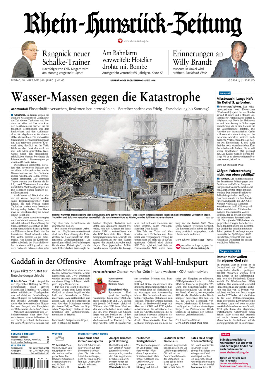 Rhein-Hunsrück-Zeitung vom Freitag, 18.03.2011