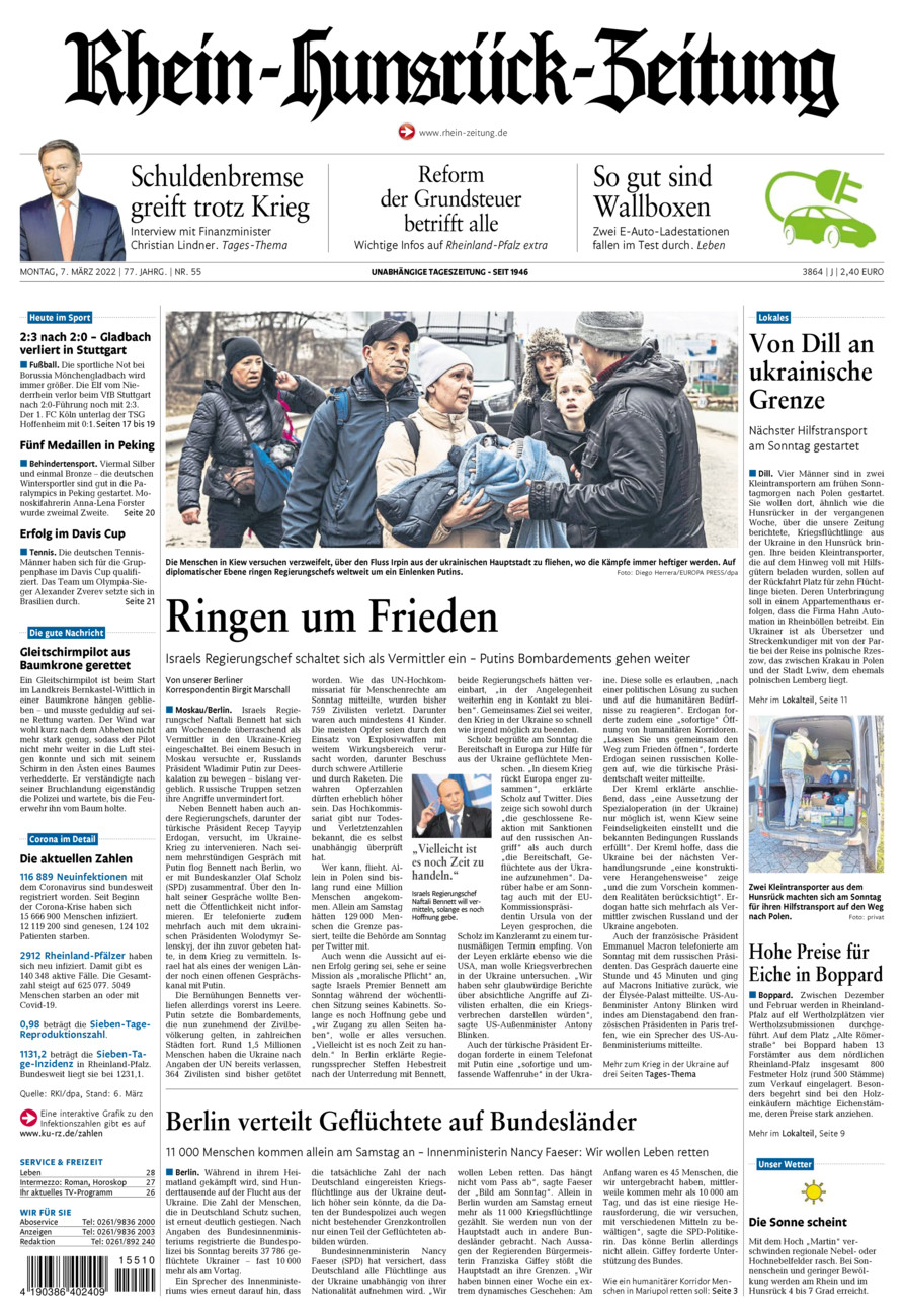 Rhein-Hunsrück-Zeitung vom Montag, 07.03.2022