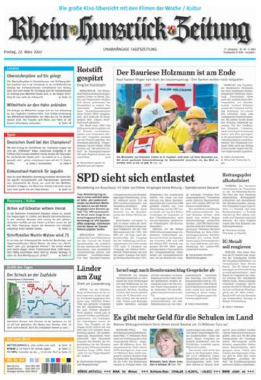 Rhein-Hunsrück-Zeitung vom Freitag, 22.03.2002