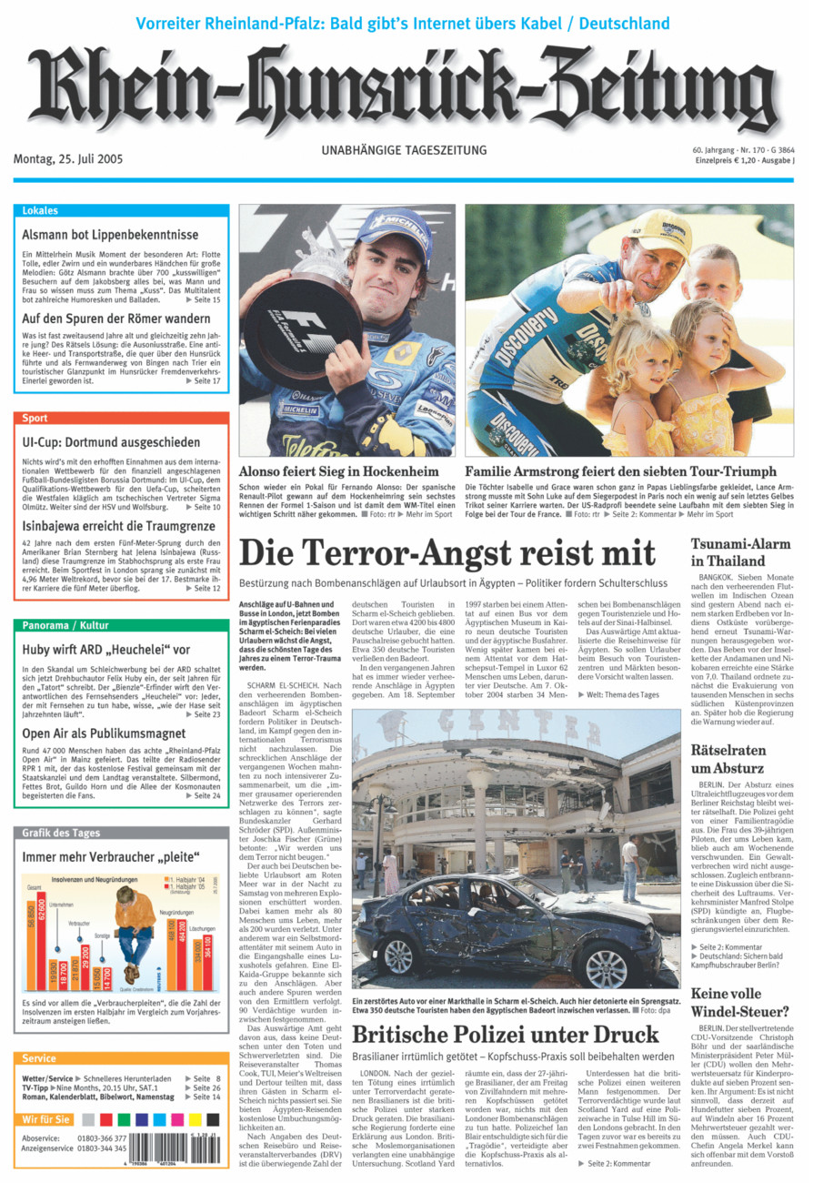 Rhein-Hunsrück-Zeitung vom Montag, 25.07.2005