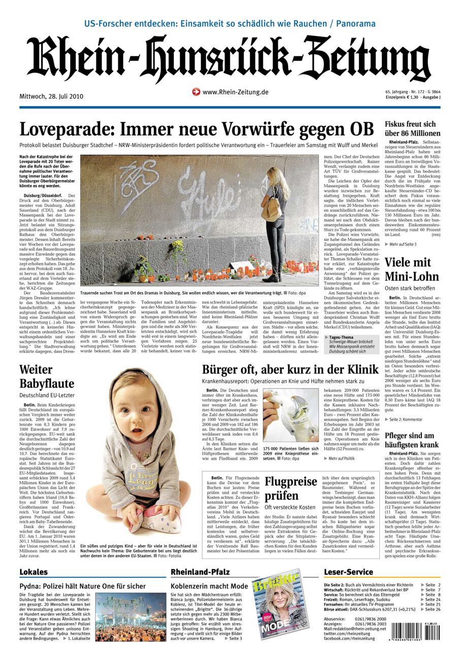 Rhein-Hunsrück-Zeitung vom Mittwoch, 28.07.2010