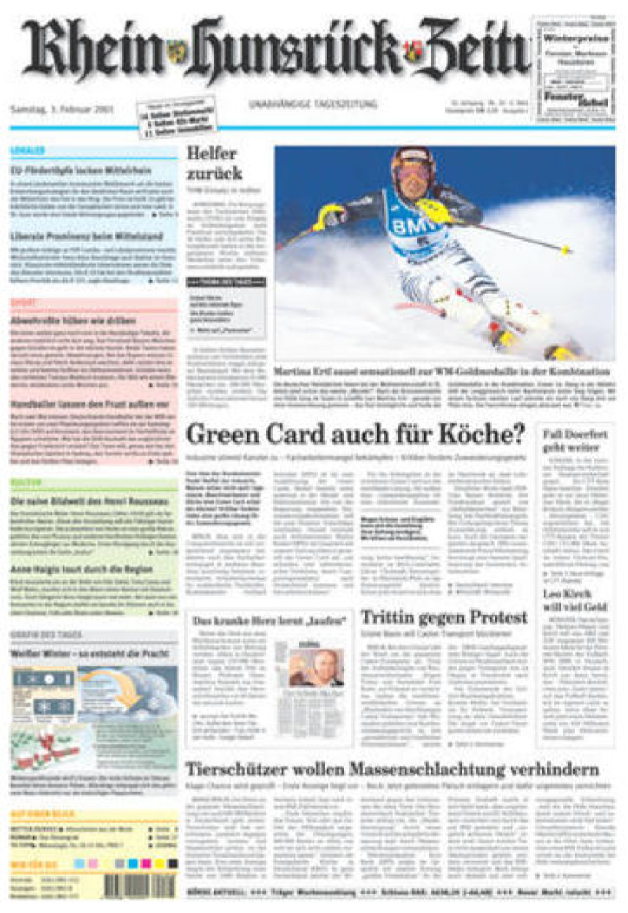 Rhein-Hunsrück-Zeitung vom Samstag, 03.02.2001
