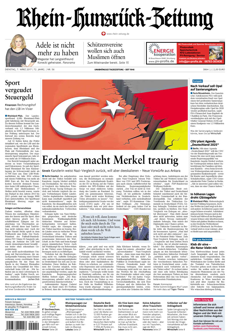 Rhein-Hunsrück-Zeitung vom Dienstag, 07.03.2017