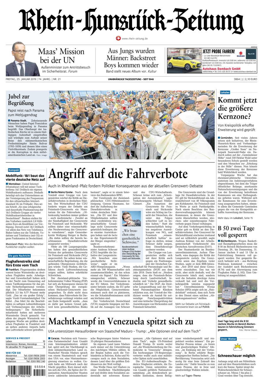Rhein-Hunsrück-Zeitung vom Freitag, 25.01.2019