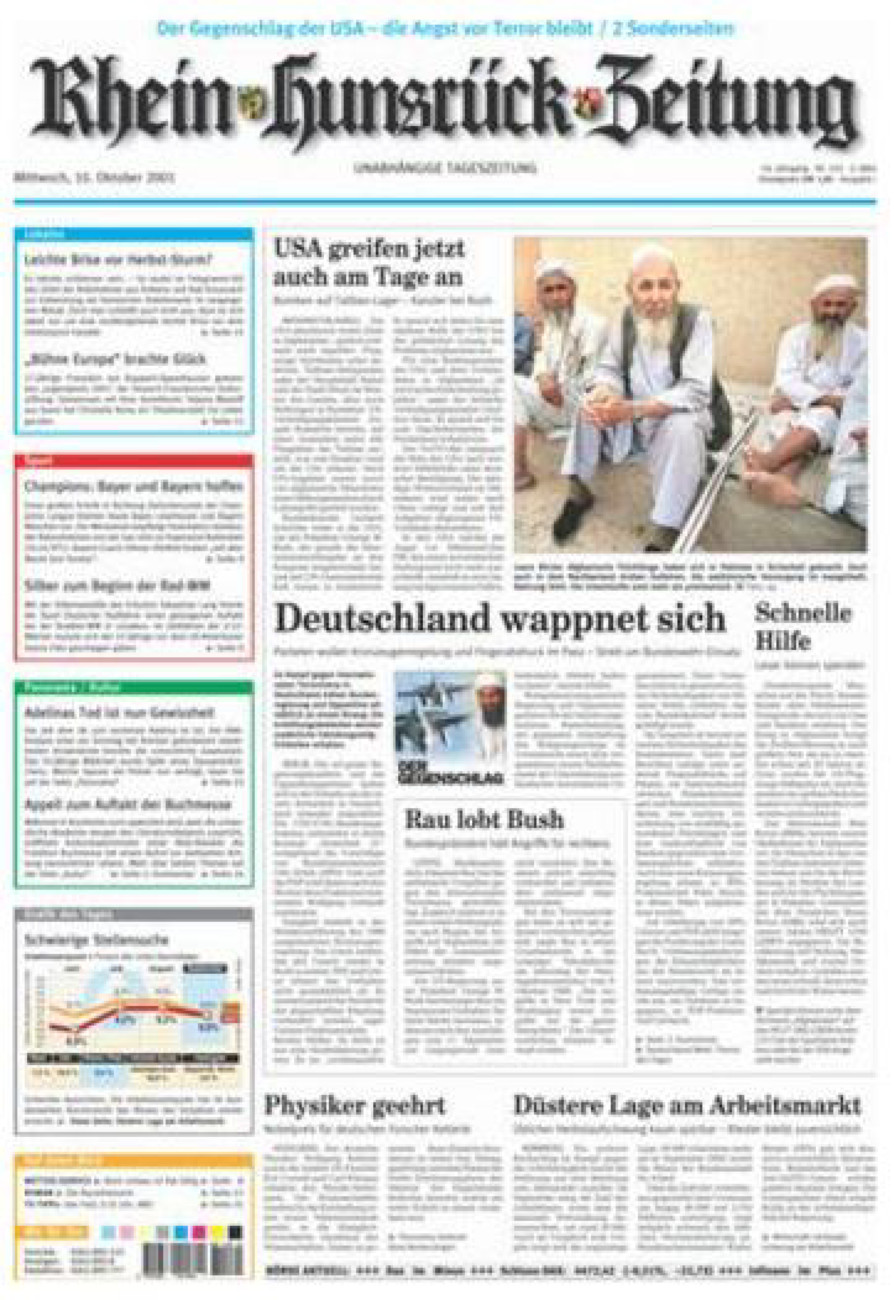 Rhein-Hunsrück-Zeitung vom Mittwoch, 10.10.2001