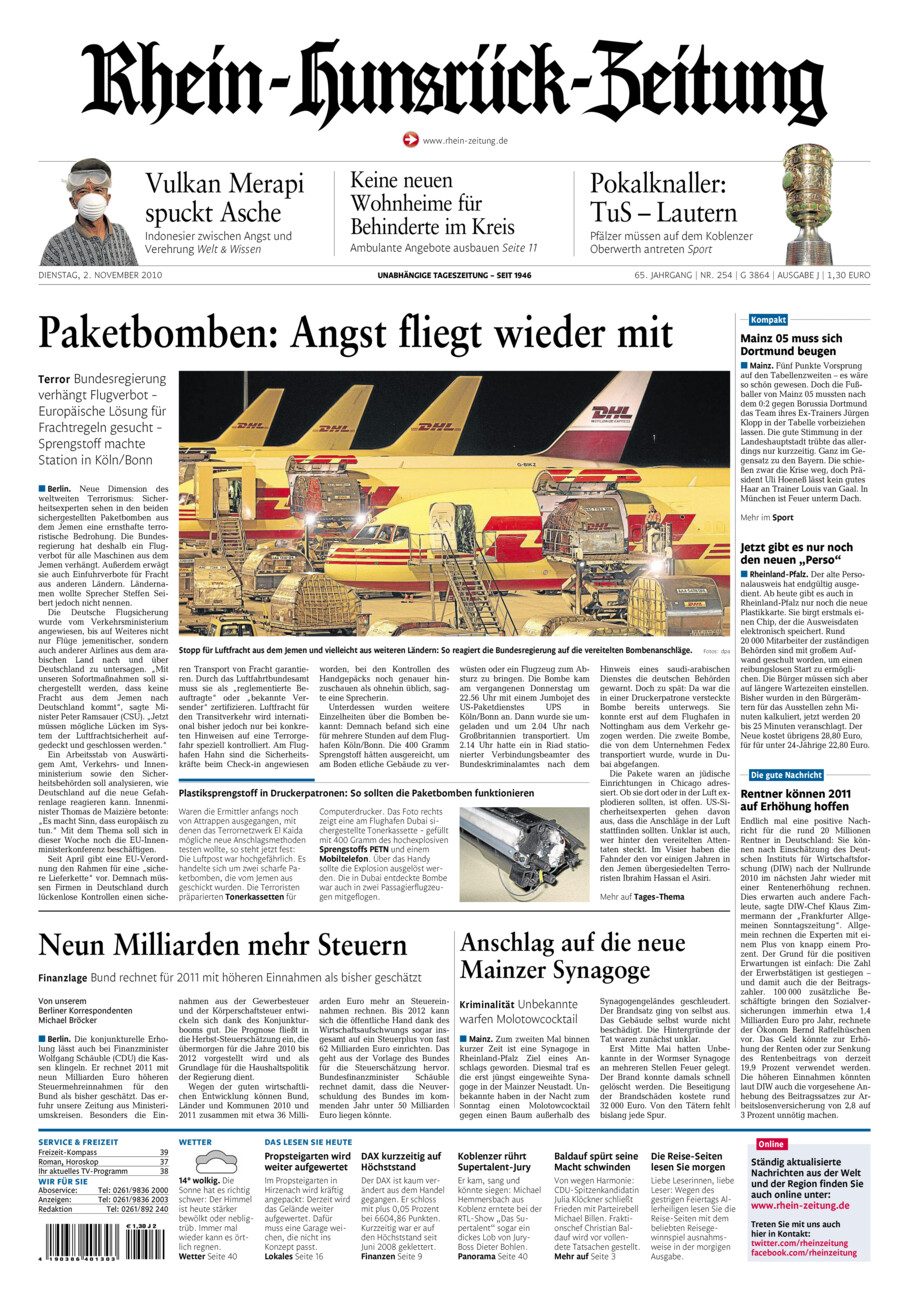 Rhein-Hunsrück-Zeitung vom Dienstag, 02.11.2010