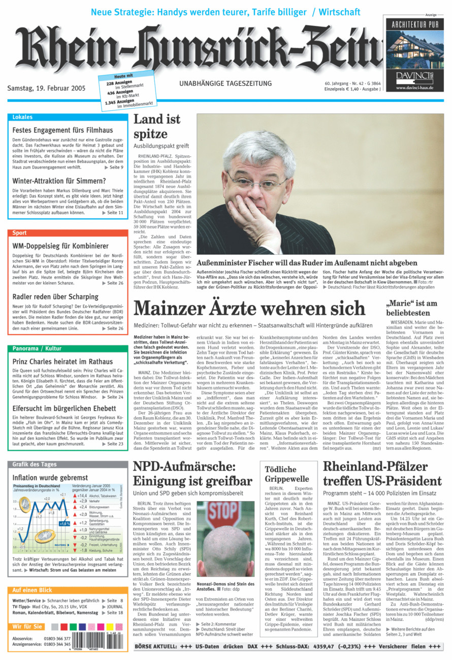 Rhein-Hunsrück-Zeitung vom Samstag, 19.02.2005