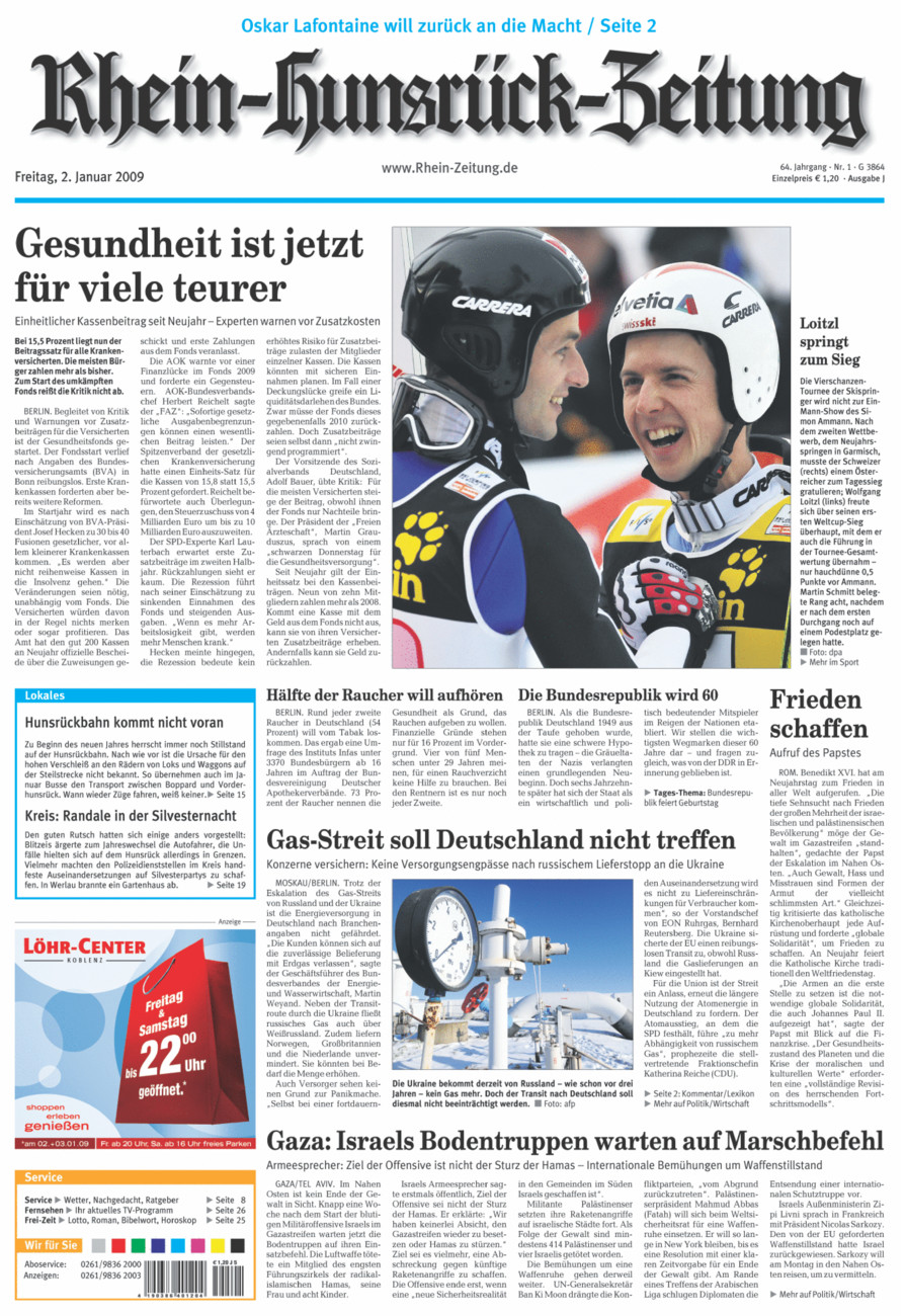 Rhein-Hunsrück-Zeitung vom Freitag, 02.01.2009