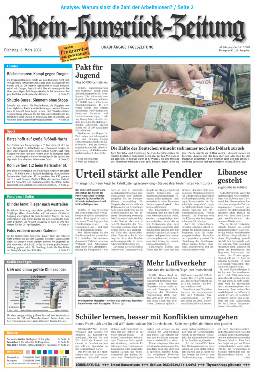 Rhein-Hunsrück-Zeitung vom Dienstag, 06.03.2007