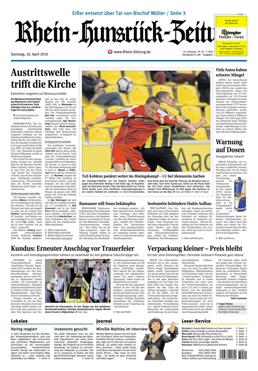Rhein-Hunsrück-Zeitung vom Samstag, 10.04.2010